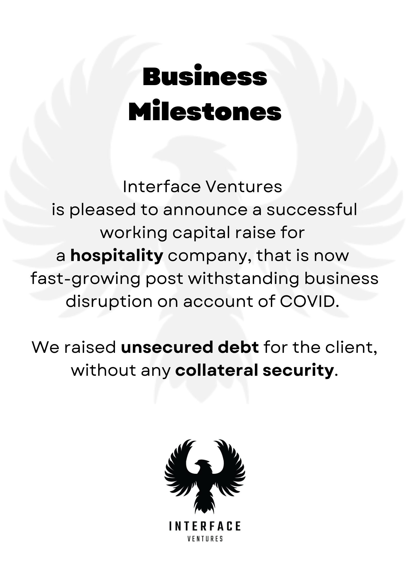 interface ventures milestones