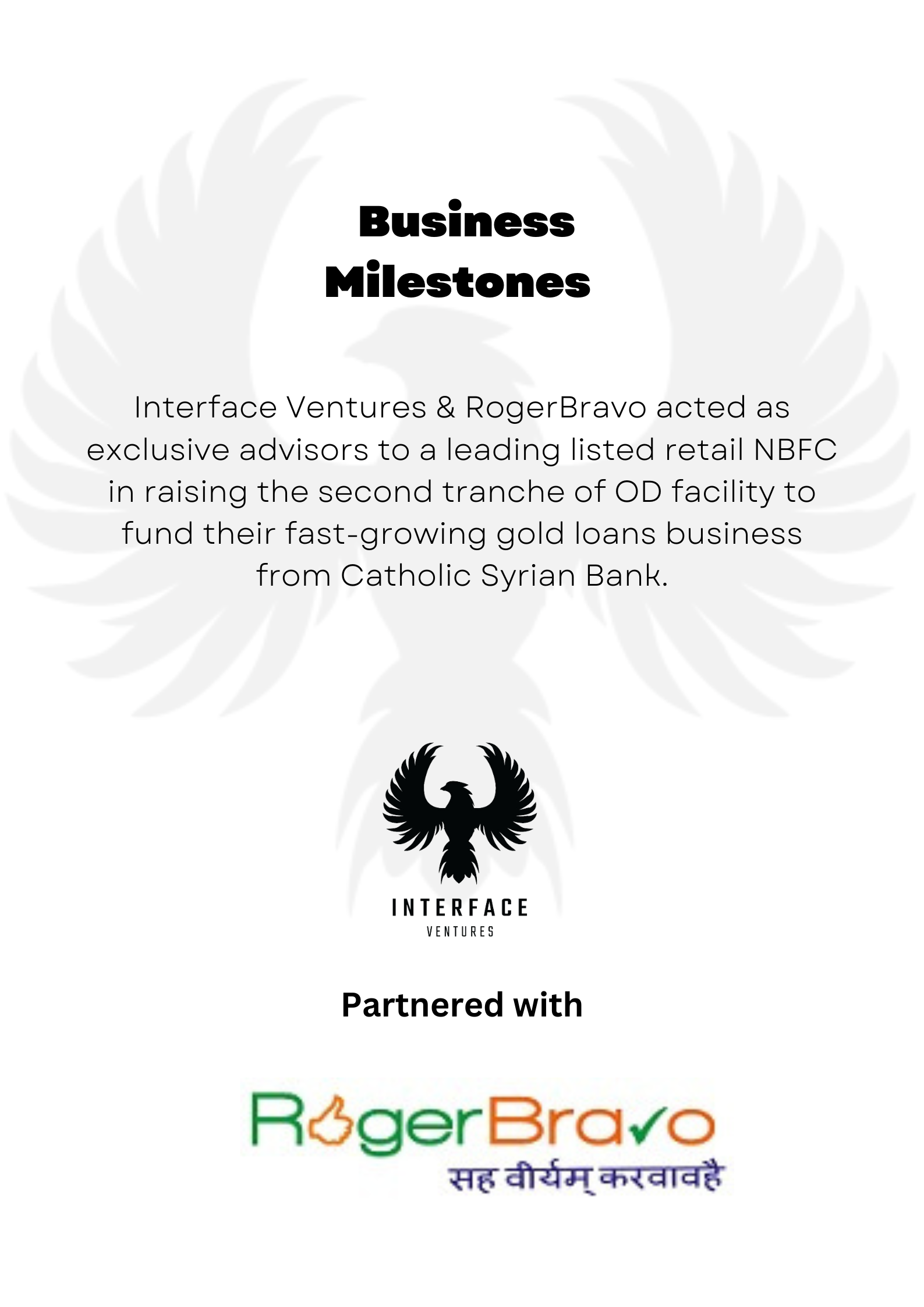 interface ventures milestones